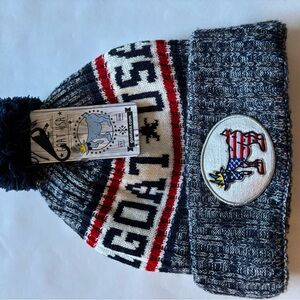 GOAT USA Knit Beanie Hat - Red, White, Blue